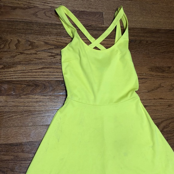 Yellow cross back skater dress - Picture 2 of 3
